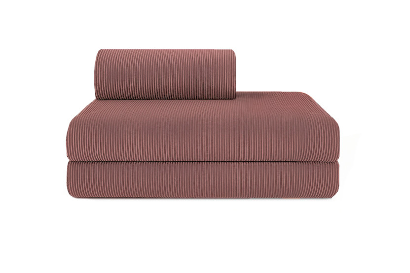 Canapé 2 places convertible et modulable - Velours côtelé Rose