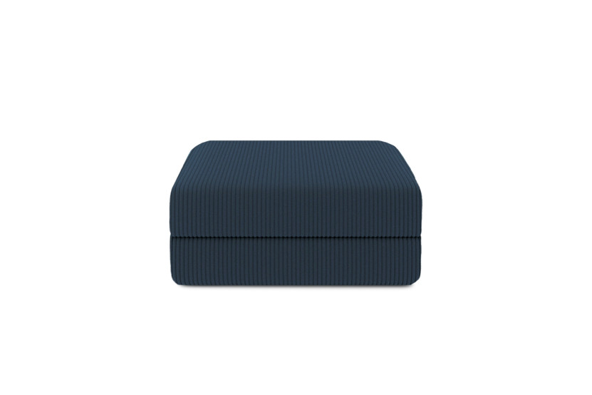 Canapé d'angle 6 places - 3 modules convertibles : Canapé 3 places + Fauteuil + Pouf - Velours côtelé Bleu