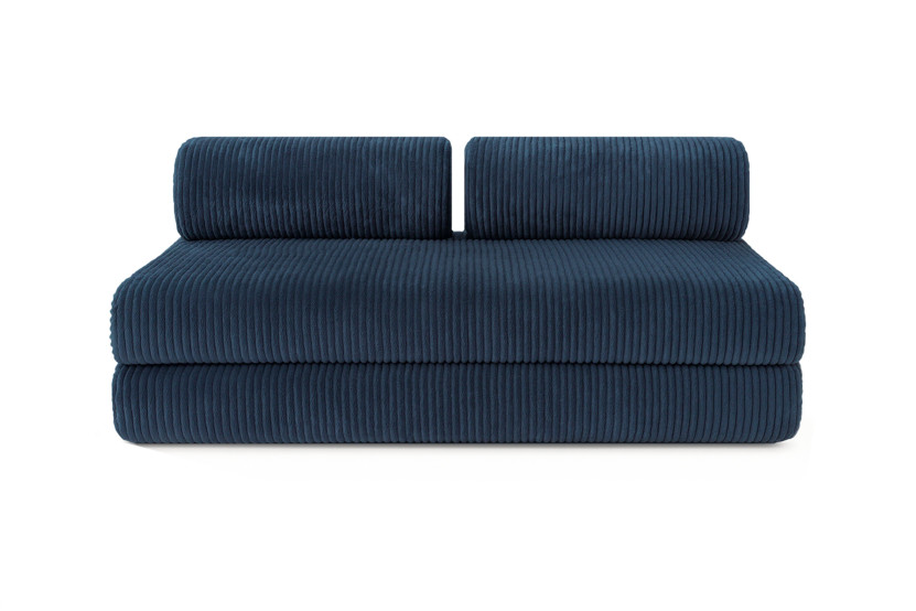 Housse Canapé droit convertible - 3 places - Tissu velours côtelé XL bleu