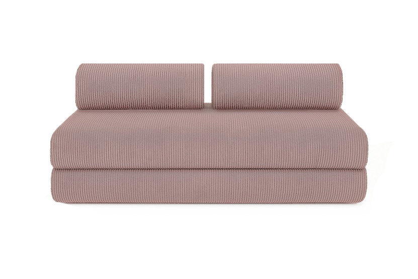 Housse Canapé droit convertible - 3 places - Tissu velours côtelé rose pâle