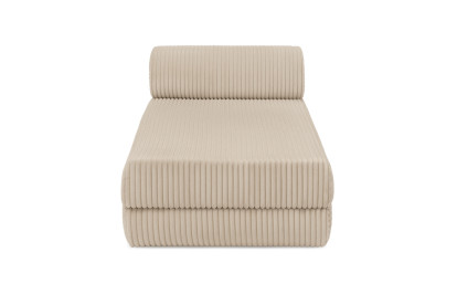 Méridienne convertible et modulable - Velours côtelé XL Beige