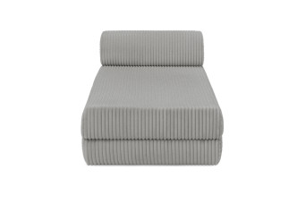 Méridienne convertible et modulable - Velours côtelé XL Gris clair