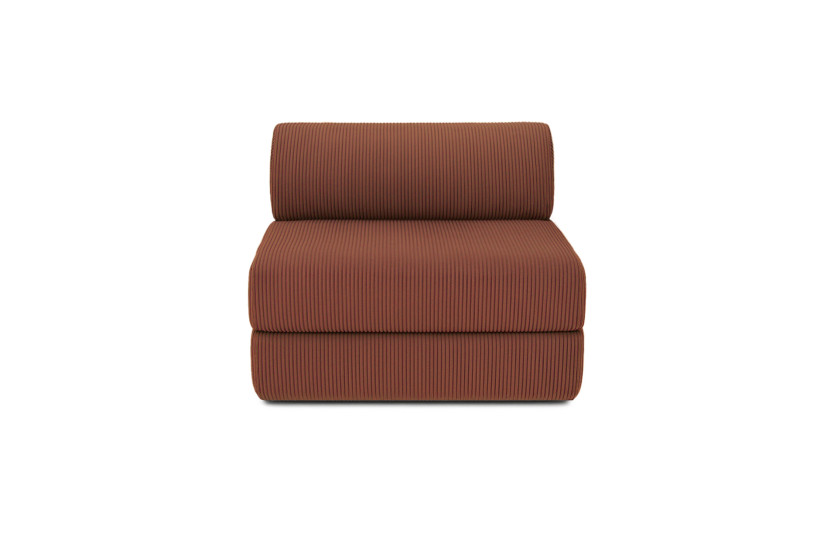 Housse Fauteuil convertible - Tissu velours côtelé terracotta