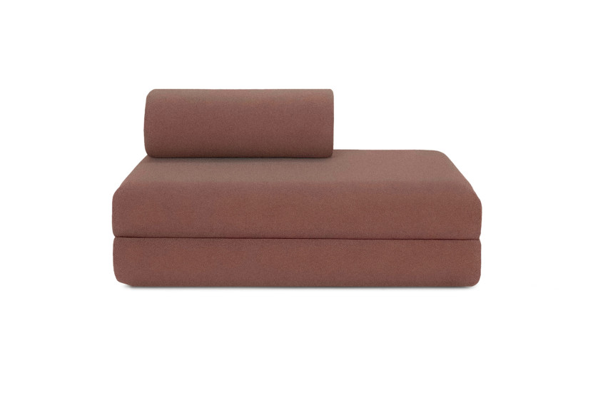 Canapé 2 places convertible et modulable - Tissu lisse Terracotta