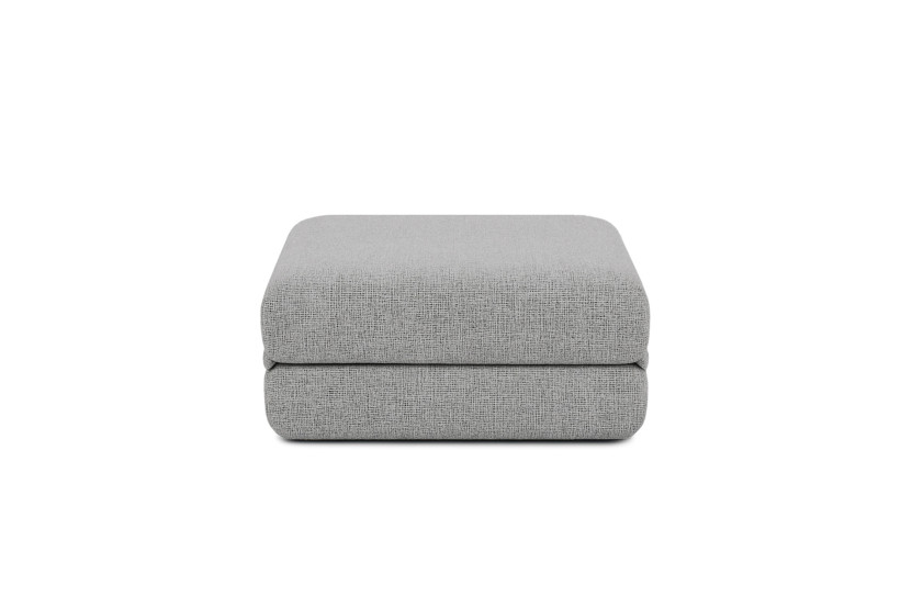 Housse Pouf convertible - Tissu tweed gris