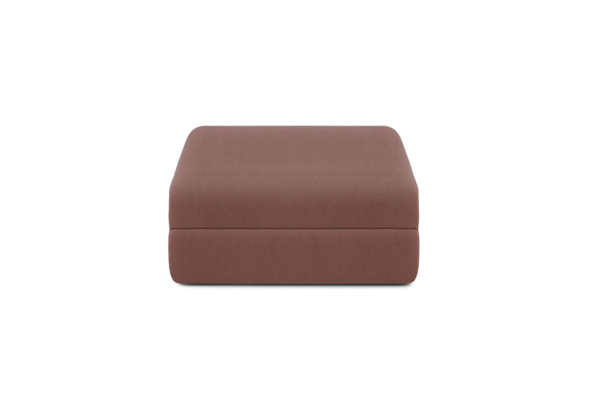 Pouf convertible et modulable - Tissu lisse Terracotta