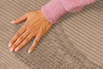 Housse Canapé droit convertible - 3 places - Tissu velours côtelé taupe