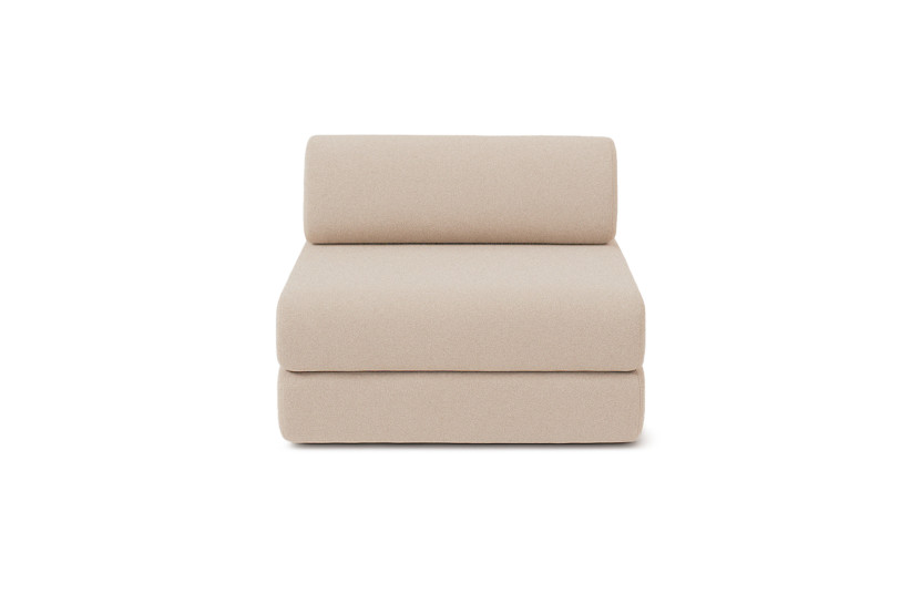 Canapé 4 places - 2 modules convertibles : Canapé 3 places + Fauteuil - Tissu lisse Beige