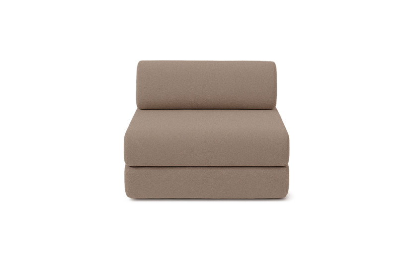 Canapé 3 places - 2 modules convertibles : Canapé 2 places + Fauteuil - Tissu lisse Marron