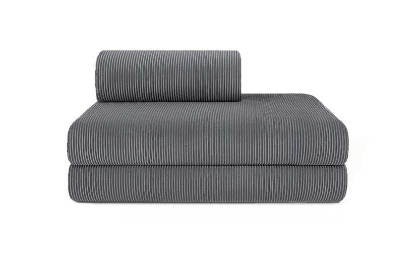 Canapé 5 places - 2 modules convertibles : Canapé 3 places + Canapé 2 places - Velours côtelé Gris