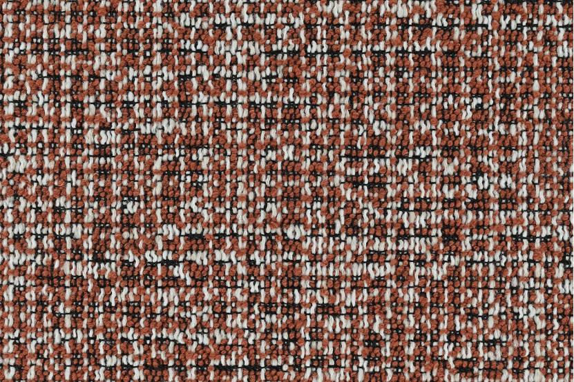 Canapé 6 places - 3 modules convertibles : Canapé 3 places + Fauteuil + Pouf - Tissu tweed Rouge