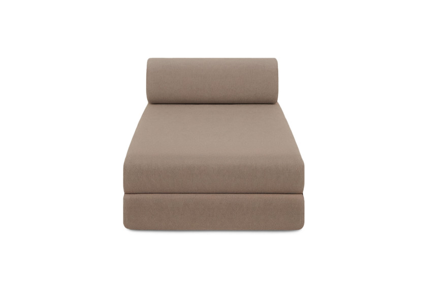 Méridienne convertible et modulable - Tissu lisse Marron