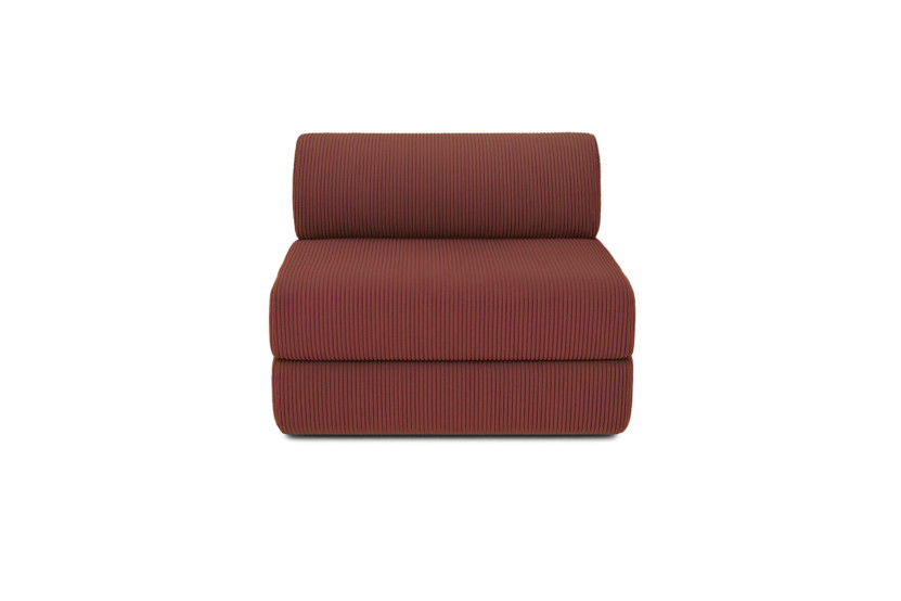 Housse Fauteuil convertible - Tissu velours côtelé rouge