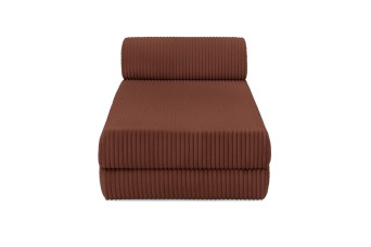 Méridienne convertible et modulable - Velours côtelé XL Terracotta