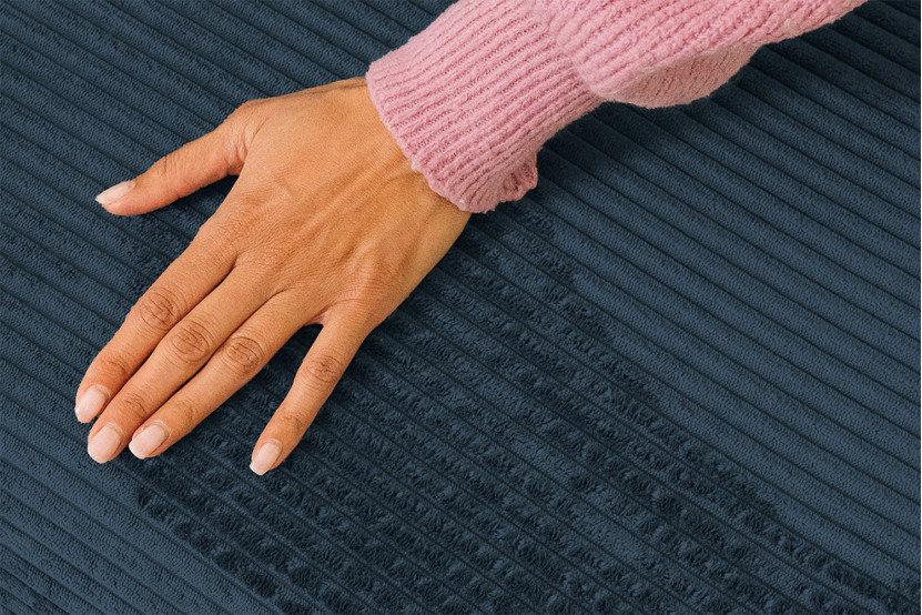 Méridienne convertible et modulable - Velours côtelé Bleu