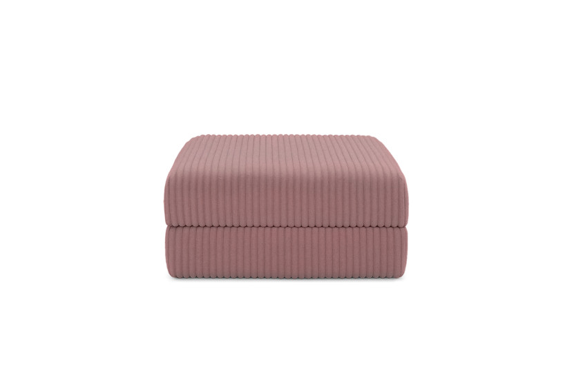 Housse Pouf convertible - Tissu velours côtelé XL rose