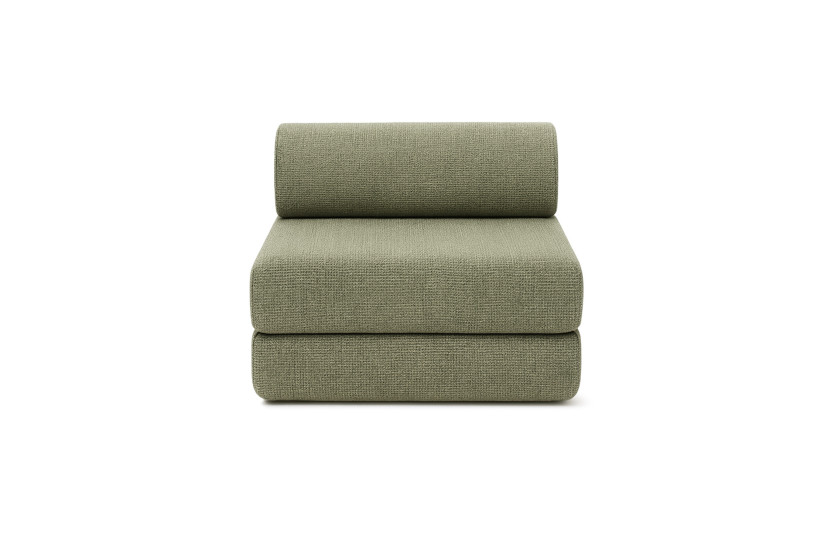 Canapé 3 places - 2 modules convertibles : Canapé 2 places + Fauteuil - Tissu tweed Vert