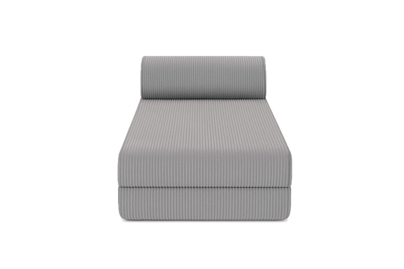 Canapé d'angle 5 places - 2 modules convertibles : Canapé 2 places + Méridienne - Velours côtelé Gris clair