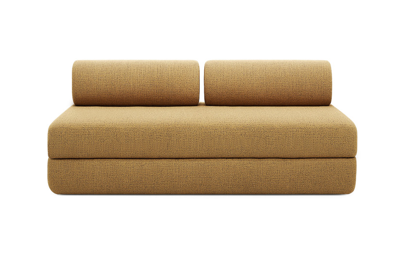 Canapé 5 places - 2 modules convertibles : Canapé 3 places + Canapé 2 places - Tissu tweed Jaune