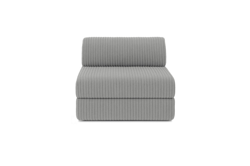 Canapé 3 places - 2 modules convertibles : Canapé 2 places + Fauteuil - Velours côtelé XL Gris clair