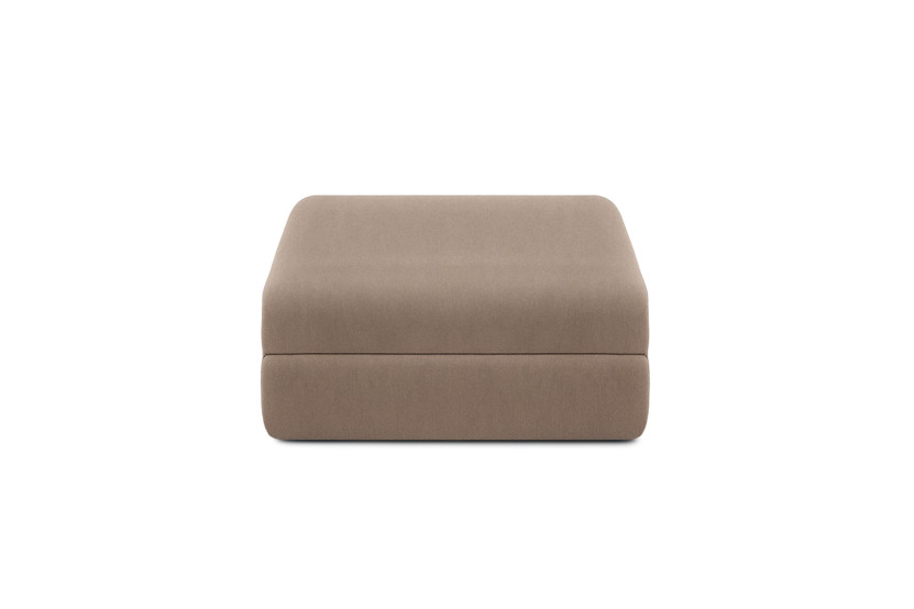 Housse Pouf convertible - Tissu lisse marron