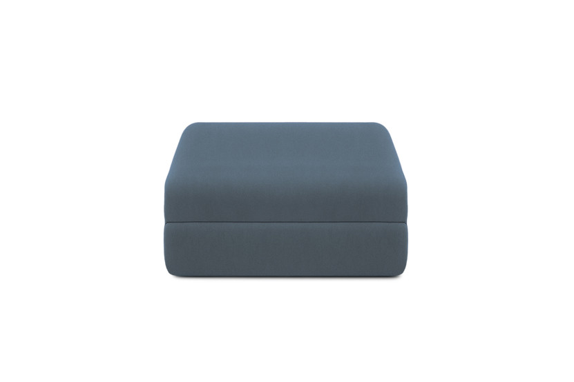 Pouf convertible et modulable - Tissu lisse Bleu