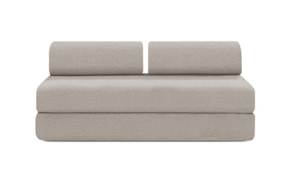 Canapé d'angle 6 places - 3 modules convertibles : Canapé 3 places + Fauteuil + Pouf - Tissu extérieur Gris