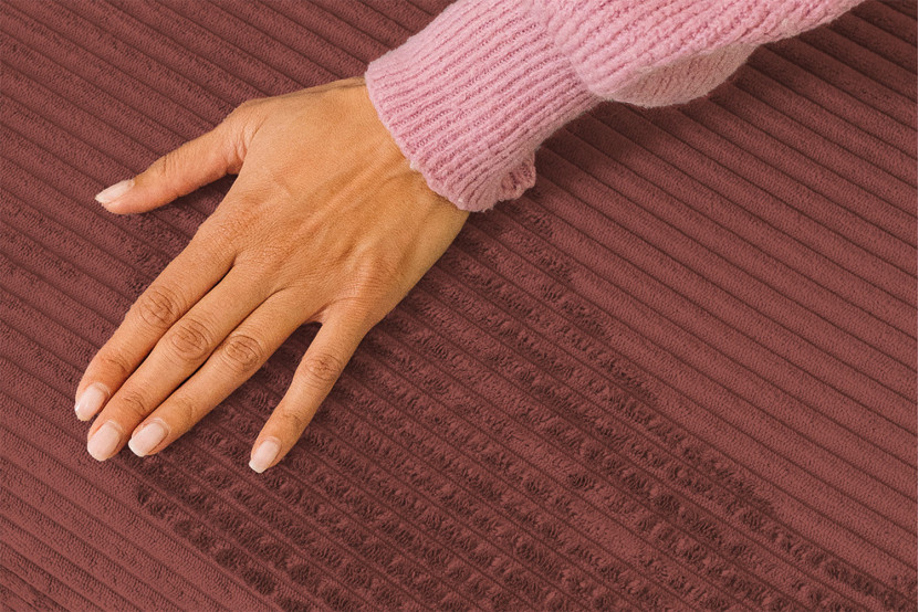 Housse Méridienne convertible - Tissu velours côtelé rouge