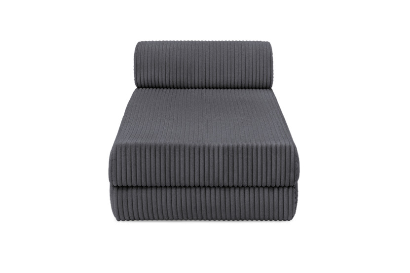 Canapé d'angle 5 places - 2 modules convertibles : Canapé 2 places + Méridienne - Velours côtelé XL Gris