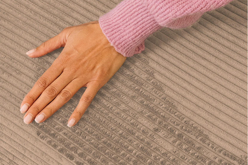 Housse Canapé droit convertible - 2 places - Tissu velours côtelé taupe