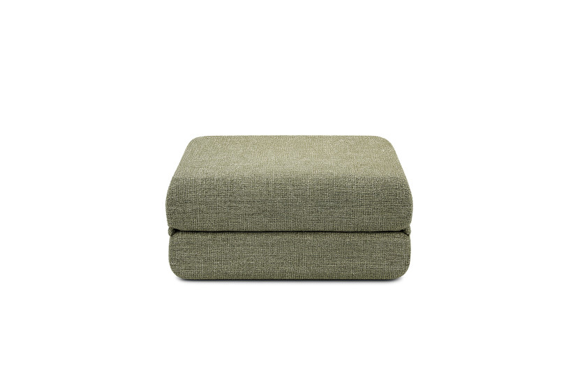 Housse Pouf convertible - Tissu tweed vert