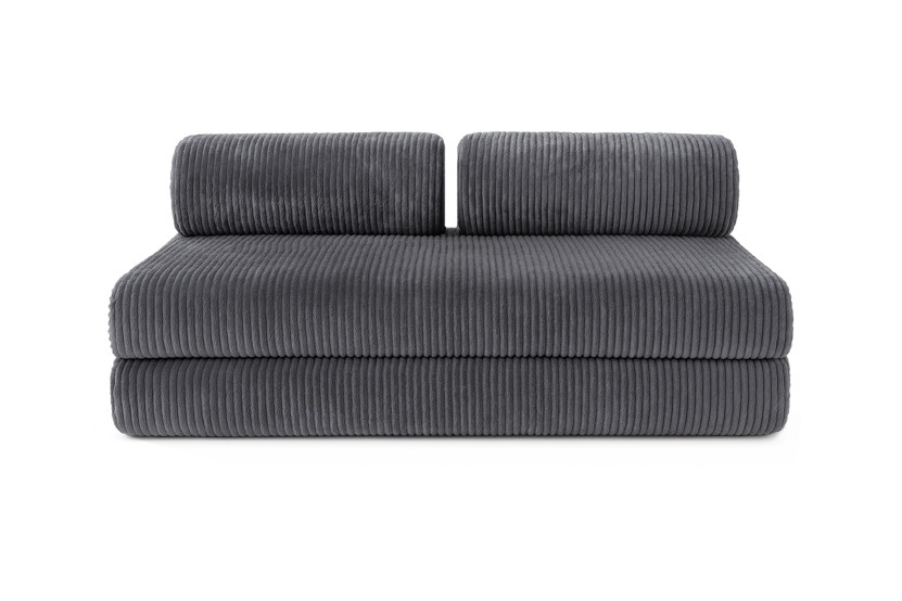 Housse Canapé droit convertible - 3 places - Tissu velours côtelé XL gris
