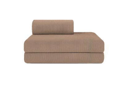 Canapé 2 places convertible et modulable - Velours côtelé Taupe