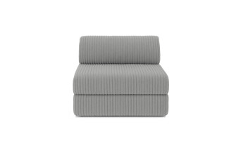 Fauteuil convertible et modulable - Velours côtelé XL Gris clair