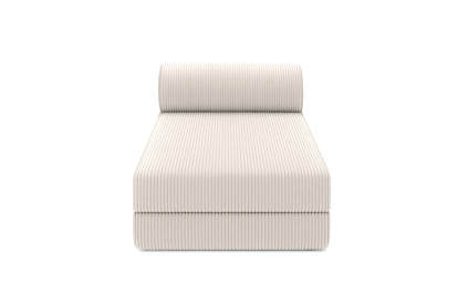 Méridienne convertible et modulable - Velours côtelé Blanc