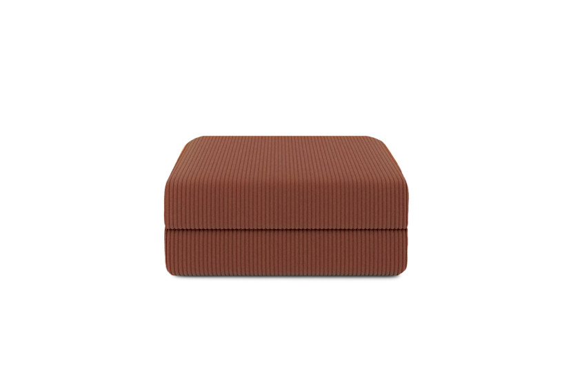 Housse Pouf convertible - Tissu velours côtelé terracotta