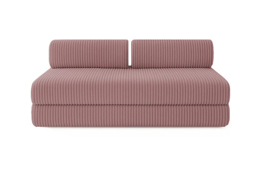 Housse Canapé droit convertible - 3 places - Tissu velours côtelé XL rose