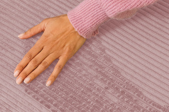 Housse Méridienne convertible - Tissu velours côtelé rose pâle