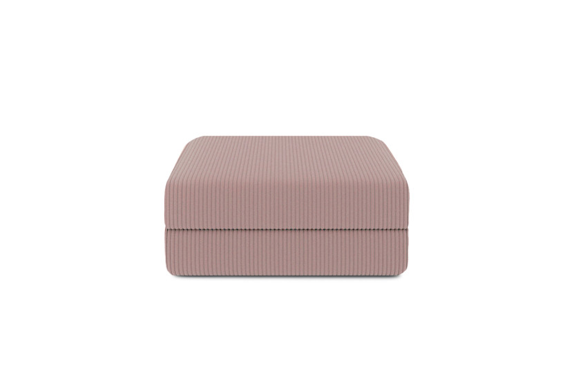 Housse Pouf convertible - Tissu velours côtelé rose pâle