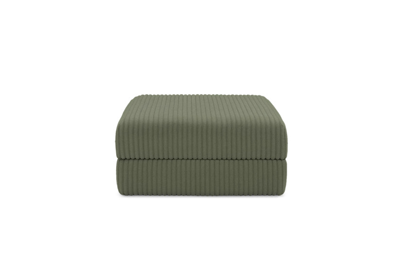 Housse Pouf convertible - Tissu velours côtelé XL vert