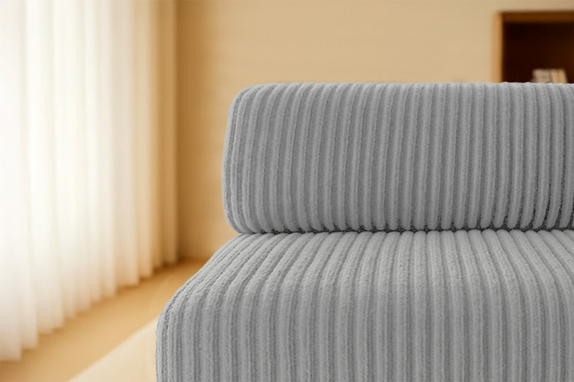 Canapé 3 places convertible et modulable - Velours côtelé XL Gris clair