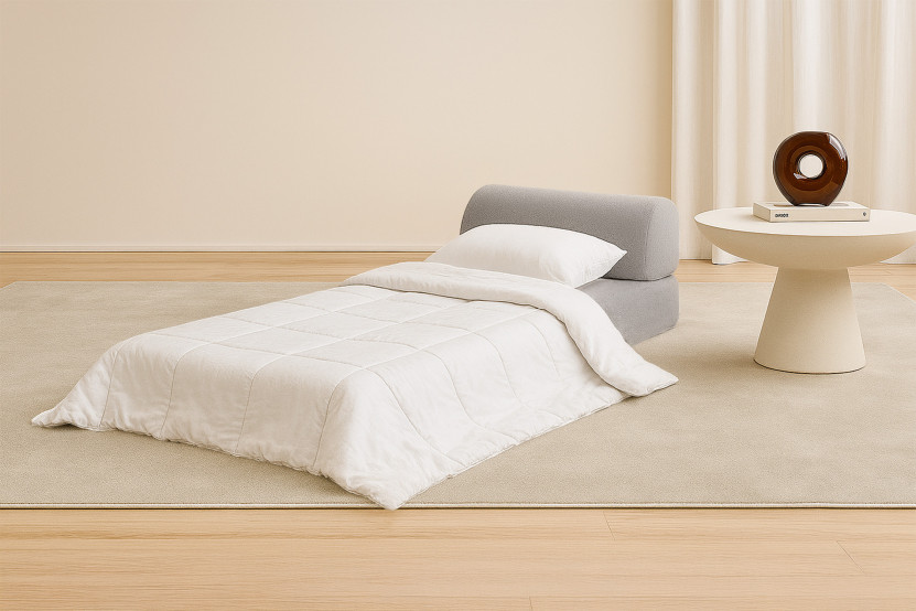 Fauteuil convertible et modulable - Tissu lisse Gris clair