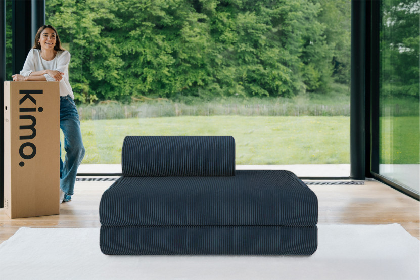 Canapé 2 places convertible et modulable - Velours côtelé Bleu