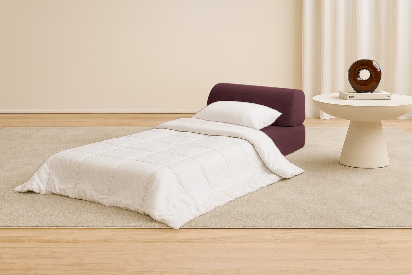 Fauteuil convertible et modulable - Tissu lisse Rouge