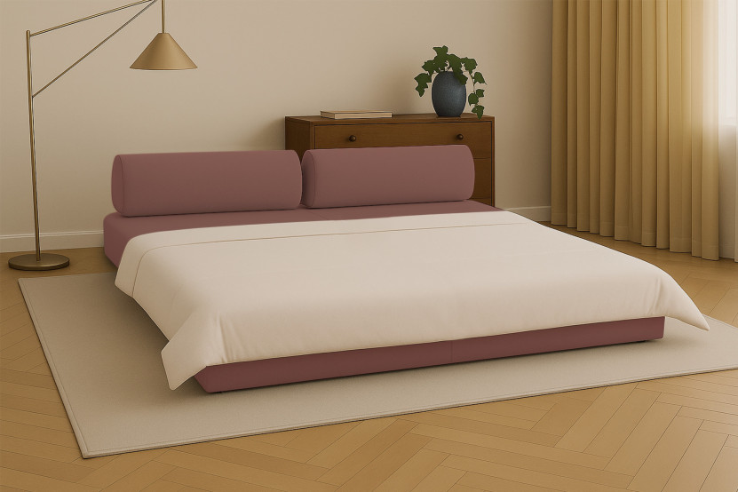 Canapé 3 places convertible et modulable - Tissu lisse Terracotta