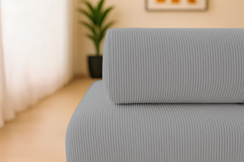 Canapé 3 places - 2 modules convertibles : Canapé 2 places + Fauteuil - Velours côtelé Gris clair