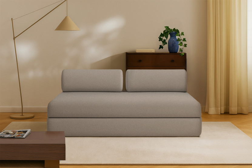 Canapé 3 places convertible et modulable - Tissu lisse Taupe