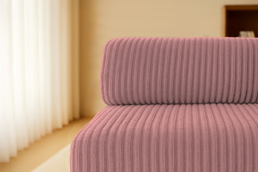 Canapé 4 places - 2 modules convertibles : Canapé 3 places + Fauteuil - Velours côtelé XL Rose