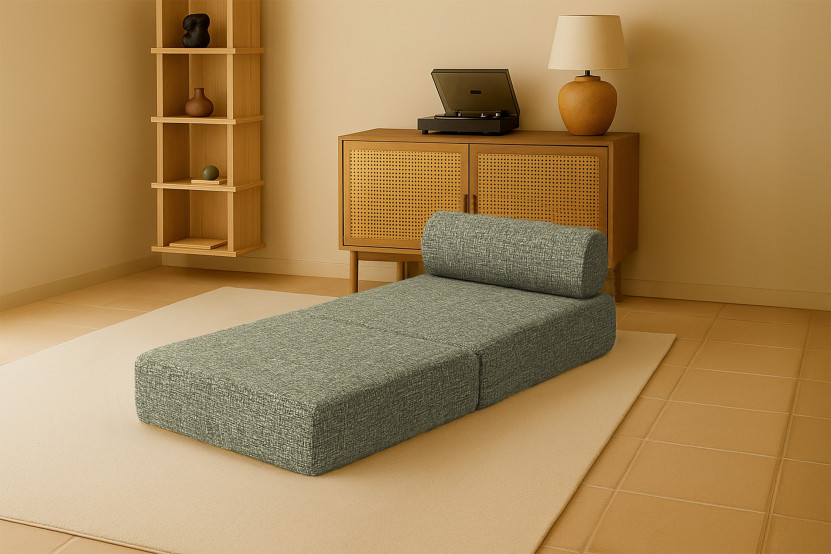 Fauteuil convertible et modulable - Tissu tweed Vert