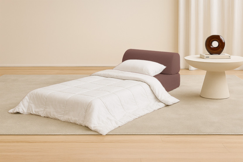 Fauteuil convertible et modulable - Tissu lisse Terracotta